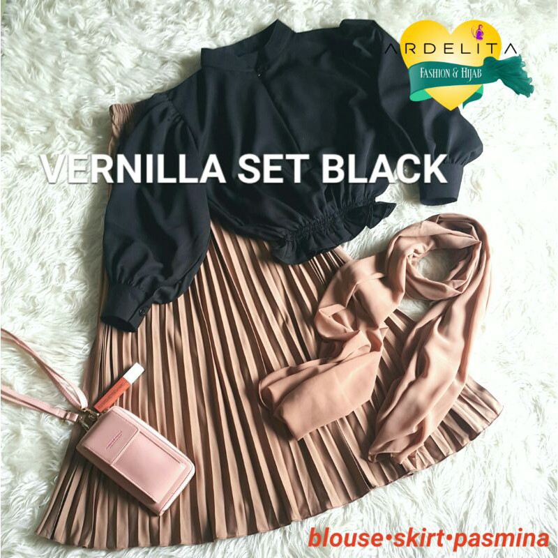 VERNILLA SET  KOMPLIT  HEMAT/PAKET  OOTD  HIJAB  PREMIUM/BAJU  BALON/SELEGRAM  OUTFIT