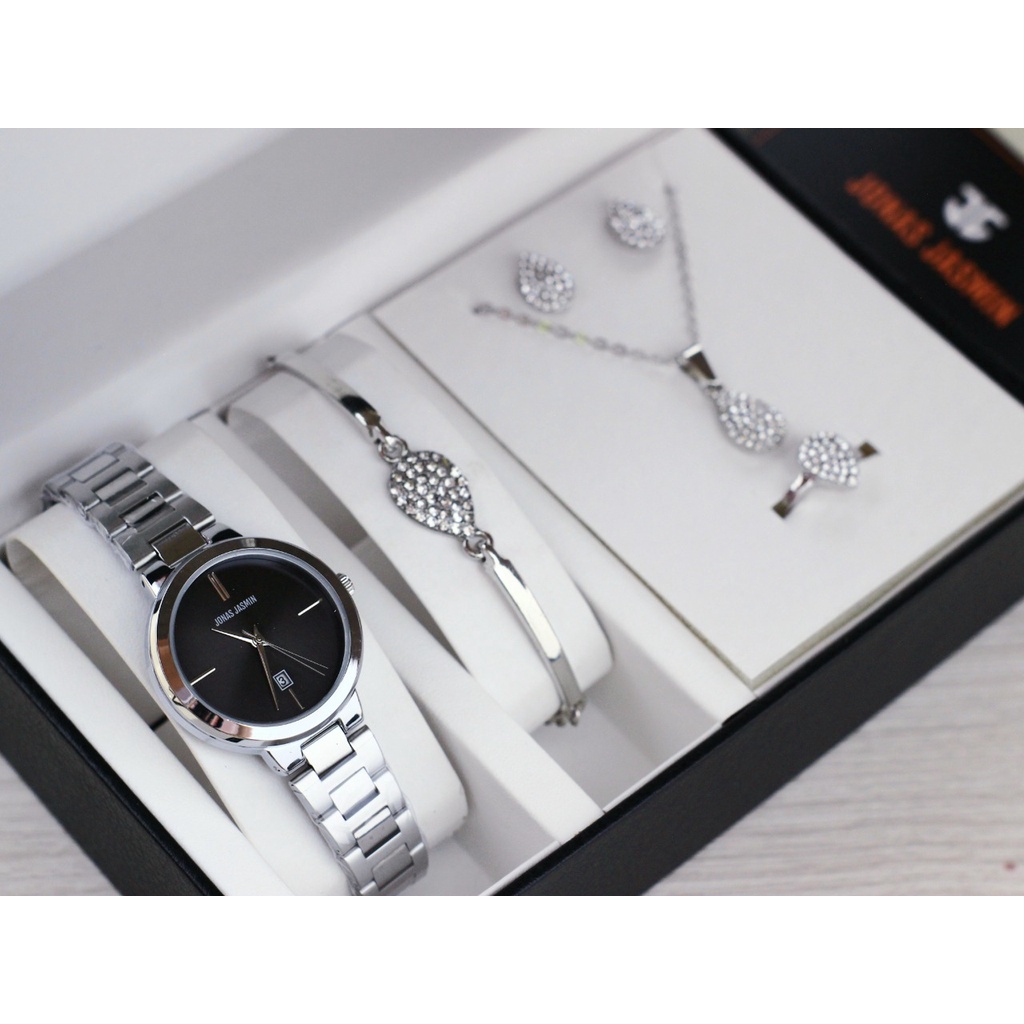 Grosiran Jam Tangan Wanita Jonas Jasmin 3115KI Analog Strap Stainless Steel Tanggal Aktif Include Aksesoris dan Box Jam Tangan (COD)