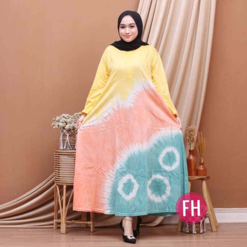 DASTER KAOS BATIK JUMBO LD 120 SOFT LENGAN PANJANG RESLETING DEPAN BUSUI BUMIL HOMEDRESS WANITA KEKINIAN