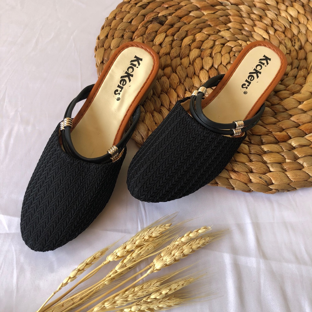 sepatu rajut SLOP MULES GEMPI 2 cewek sendal termurah model baru terlaris andal Wanita Hels Wanita Sandal Slop Sendal Selop Rajut Import Hak 3cm Slip on Wanita Sendal Wanita slop mules terlaris