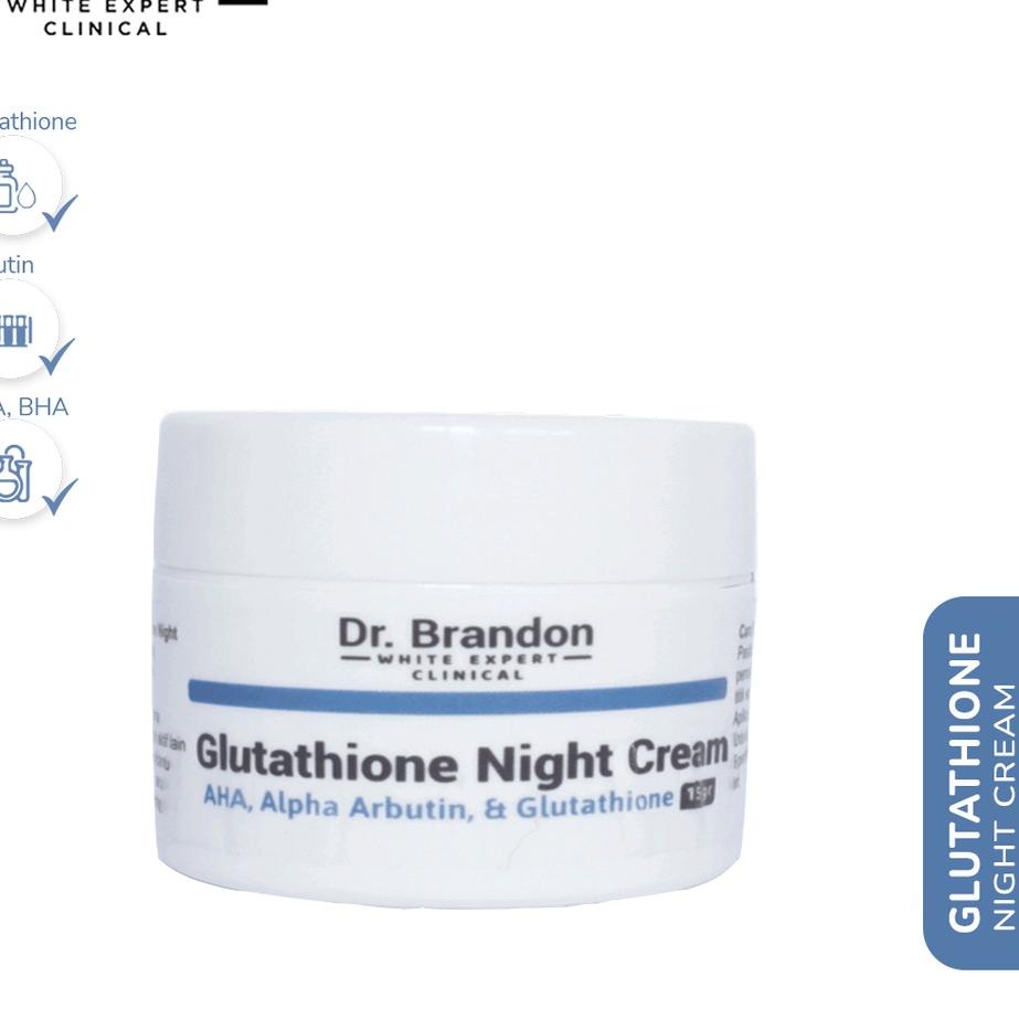 【TERMURAH】 Dr.Brandon Glutathione Night Cream / Krim Malam
