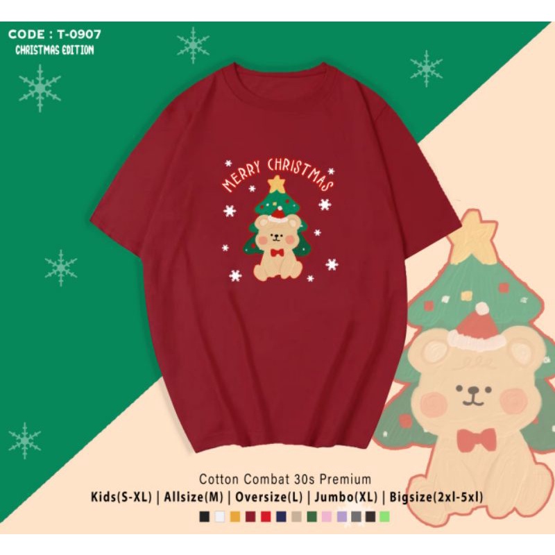 KAOS NATAL BERUANG SANTA/KAOS KATUN EDISI NATAL BERUANG CHRISTMAS