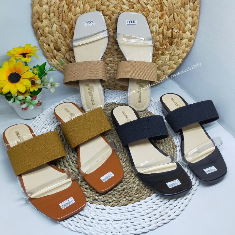 HOT PROMO 12.12 BIGSALE Heels wanita casual Sandal hak 3cm Sandal karet jelly Sandal murah sandal kekinian Pd372