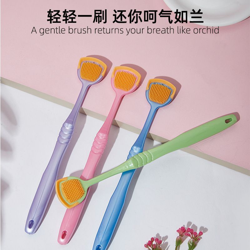 (BOW) Sikat Pembersih Lidah Penghilang Bau Mulut Tongue Scraper Cleaning Brush