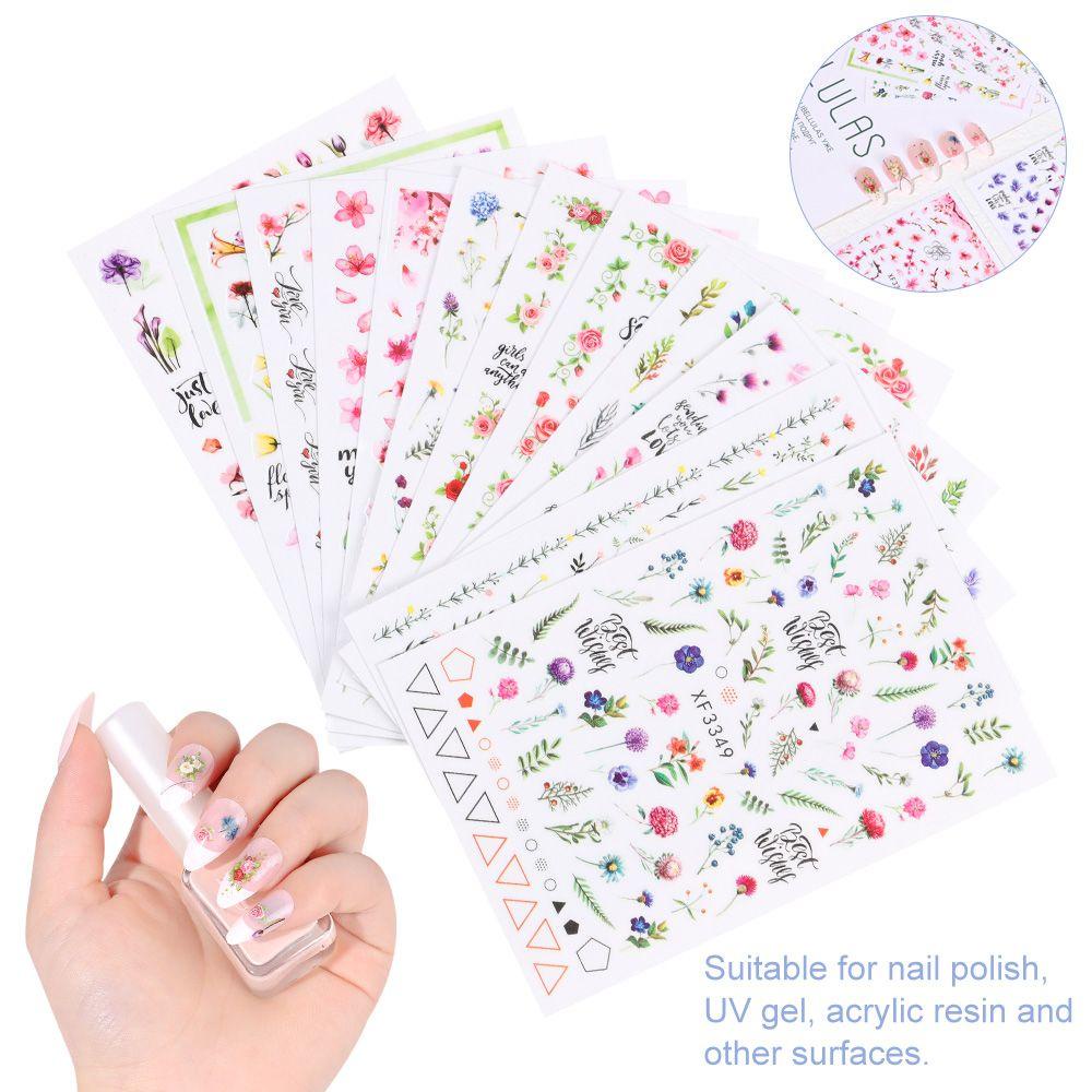 Preva Stiker Kuku Manicure Rose Flowers Anti Air Dekorasi Nail Art