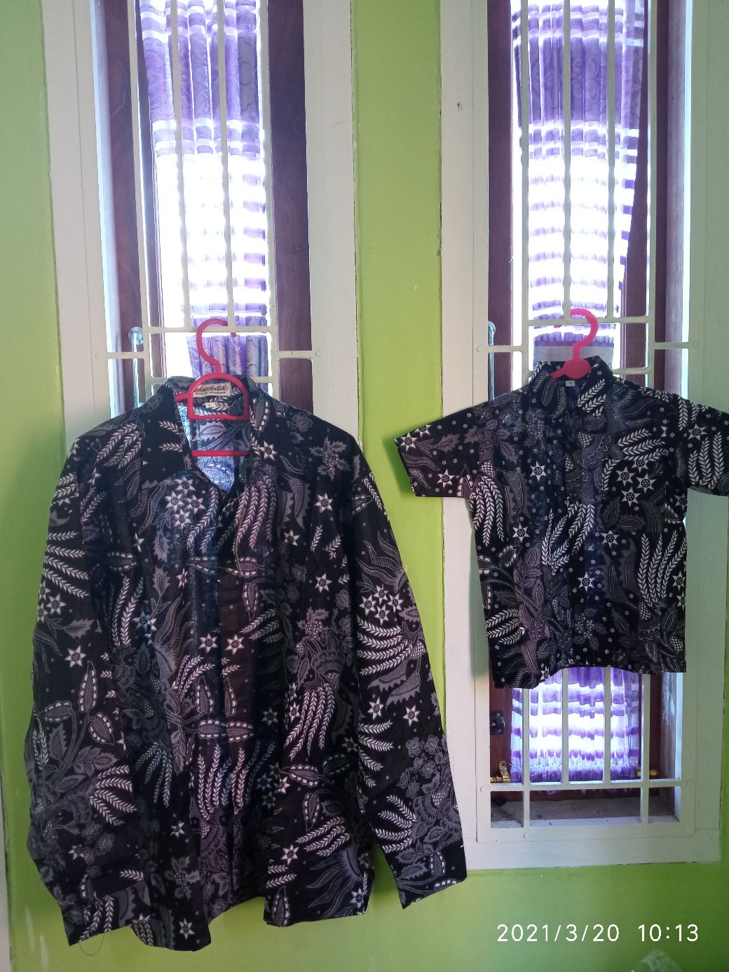 Couple Ayah Anak Batik Manggar Abu Abu