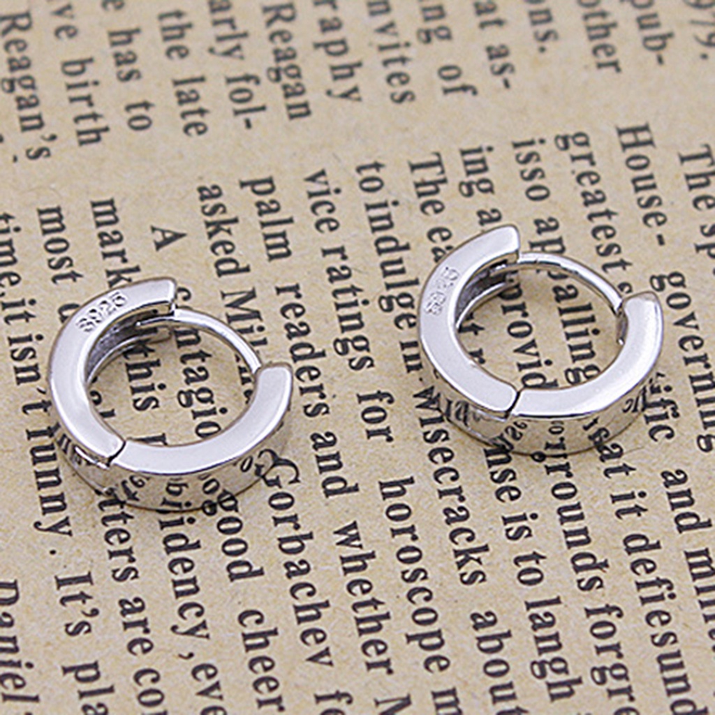 Anting Hoop Bentuk Bulat Lapis Silver Untuk Hadiah