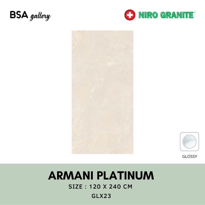 NIRO GRANITE BIG SLAB 120X240 ARMANI PLATINUM / GRANIT LANTAI DINDING