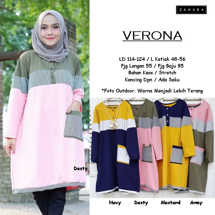 Verona Tunik By Zahara| Suplier Hijab Solo| Grosir