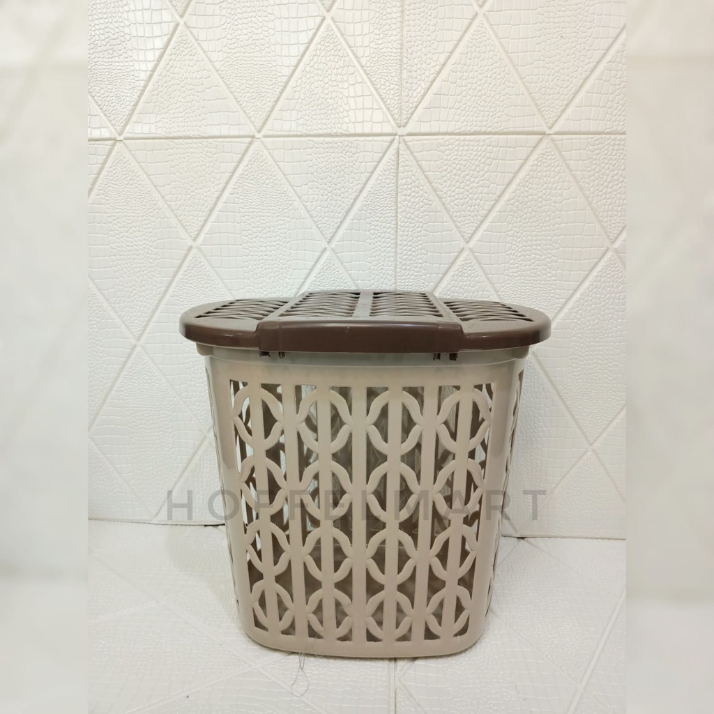 Keranjang Baju Laundry Basket Coklat Cream