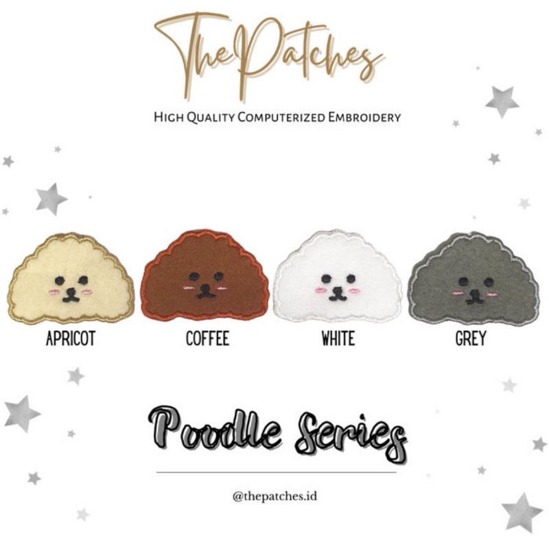 Poodle Series Dog Patch 5cm Iron and Sew Patch Embroidery Bordir Logo