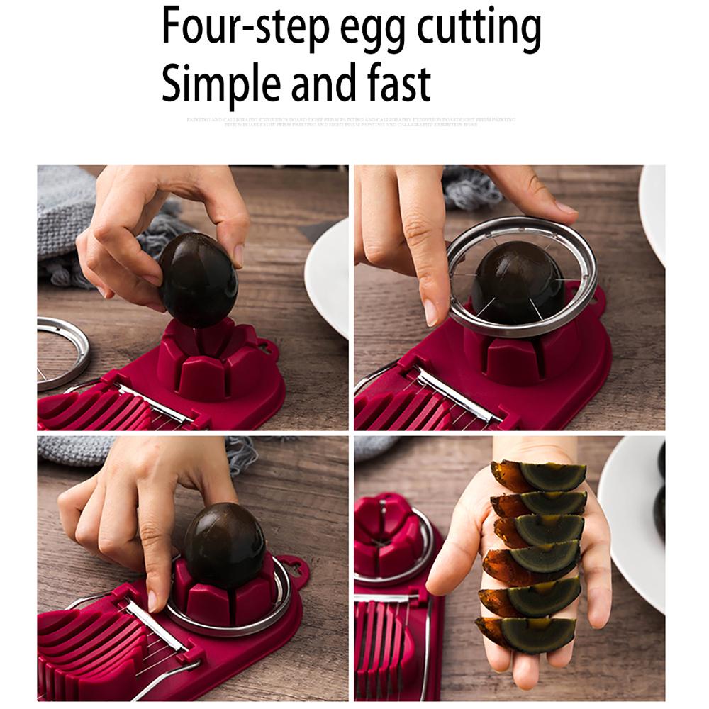 Top Pemotong Telur Dekorasi Rumah Tomat Dapur Chopper Peeler Multifungsi Sectioner Stainless Steel