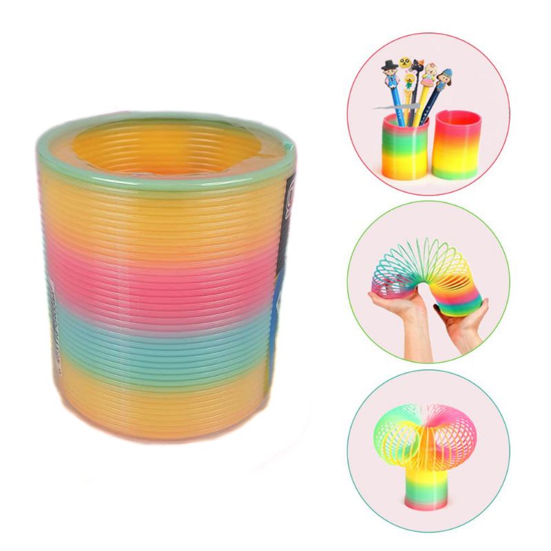 Slinky Spring Rainbow Mainan Per Slinky Magic Spring Rainbow Jumbo Spiral Pelangi Toys Mainan Edukas