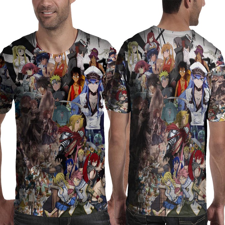 Kaos Full Print All Star Japan Comic Anime Manga Sticker Bomb