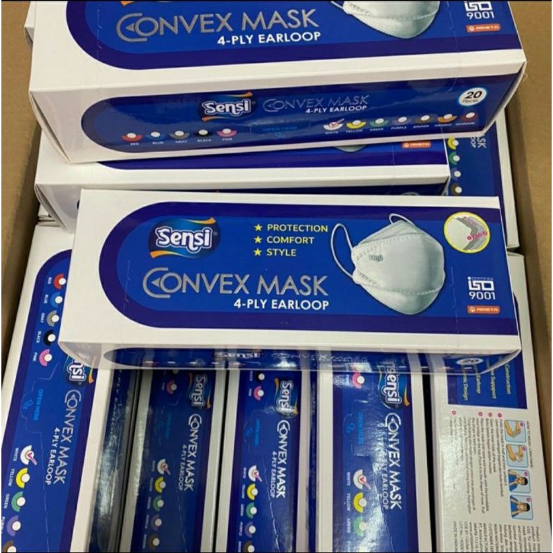 Masker Sensi Convex 4PLY /Mask Sensi Convex 4PLY/ Model N95 / Masker 4D /Promo Masker Sensi perbox