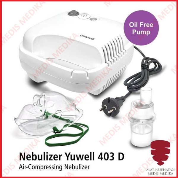 Compressor Nebulizer Yuwell 403D Portable Alat Bantu Napas Nafas Uap Terapi Pernafasan Pernapasan 403 D