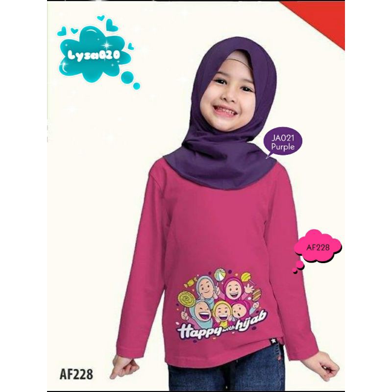 BIG PROMO Afrakids AF228 &quot;Happy with Hijab&quot; Lengan Panjang