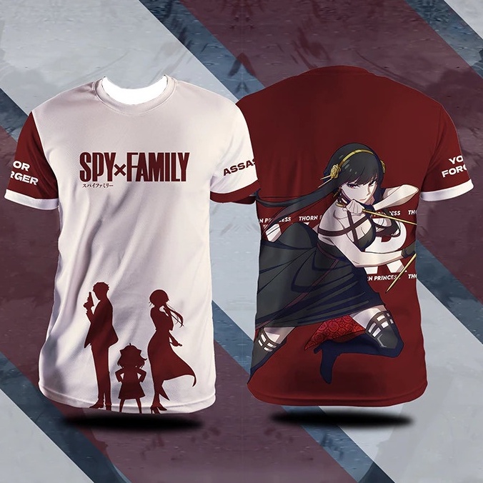 Tshirt Yor Red Fullprint Character Anime Manga SPY x Family Premium Unisex