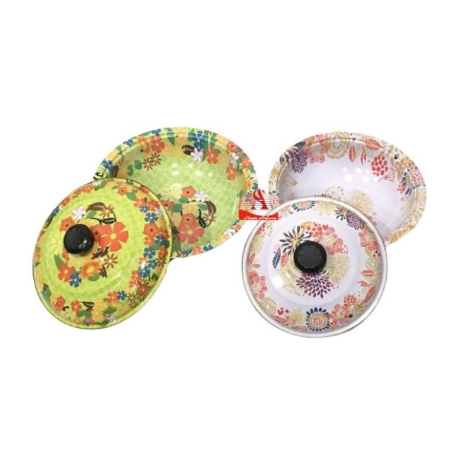 ___] BASKOM TUTUP WARNA MOTIF BUNGA/WASKOM TUTUP BUNGA