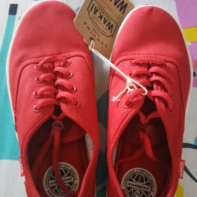 Wakai Footwear Wanita Sneakers Snw01808 Uwabaki Red ORIGINAL