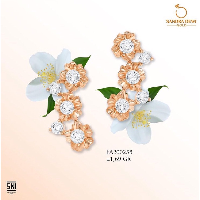 Sandra Dewi Gold Anting Flower Jasmine-EA200258