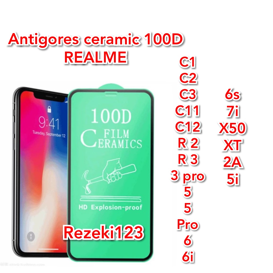 Antigores Cemaric Film REALME Tempered Glass Cover Full C12/C1/C3/C11/3/6i/6PRO/7i/realme 5/realme2