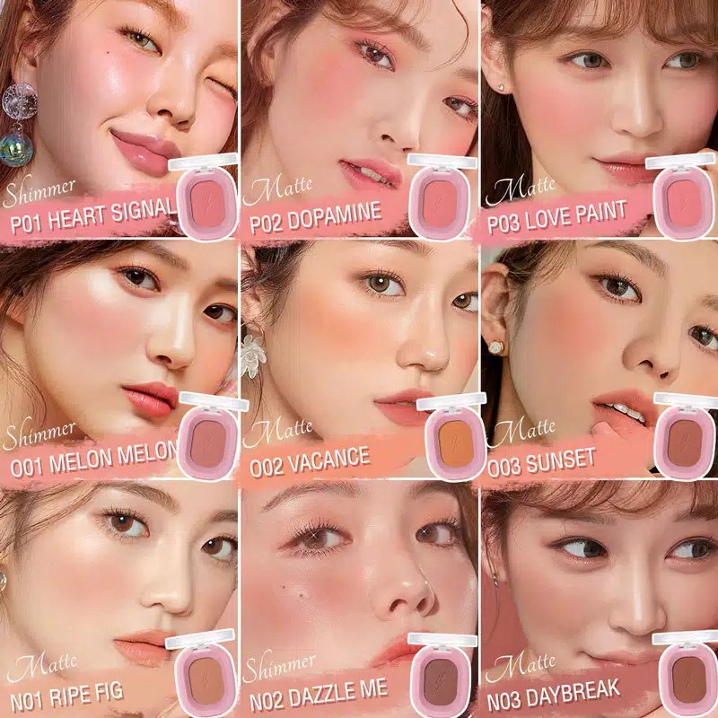 PINKFLASH Blush On Powder Makeup 9 Warna Alami Lembut Celebshine