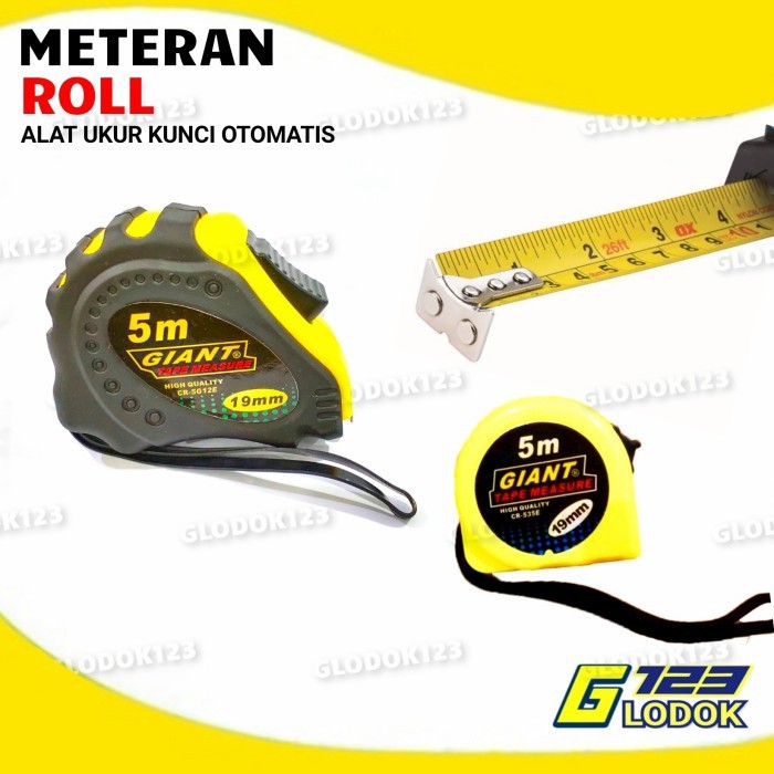 Meteran Otomatis Roll Meter Alat Ukur Tukang Bangunan Measuring Tape