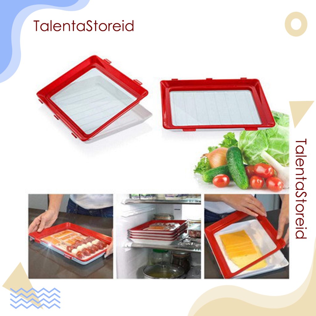 Tempat Makanan Vacuum Food Tray Clever Creative food Preservation Tray Food Organizer Kulkas