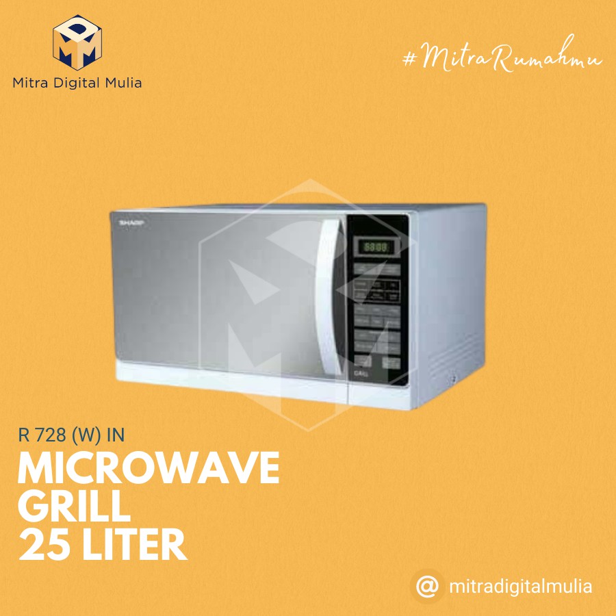 Sharp R-728(W)IN Microwave Grill 1000 Watt [ 25 Liter ] | Shopee Indonesia