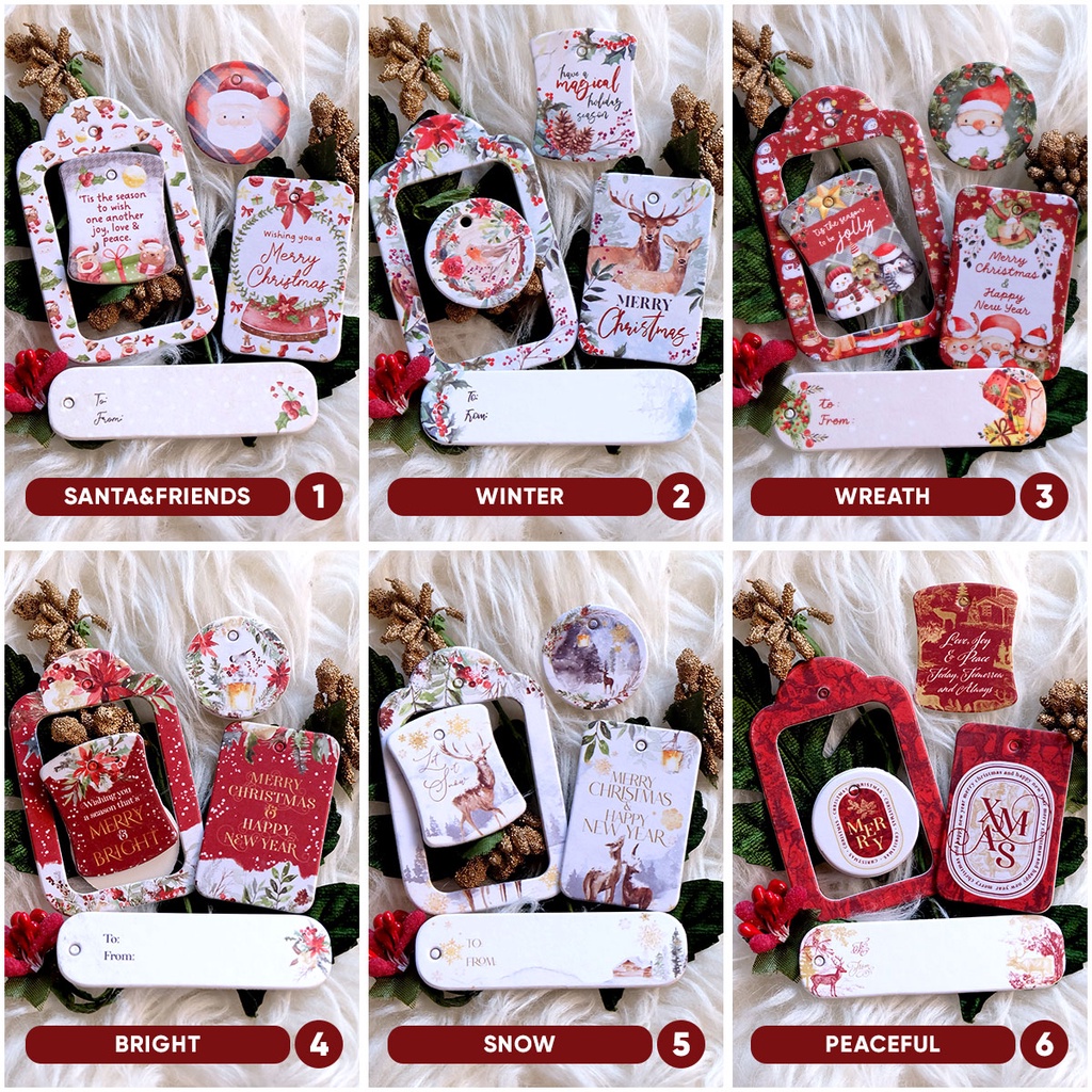 3 SET/pack PREMIUM Christmas Hang Tag Tebal Natal / Thick Tag Hamper Xmas / Kartu Ucapan Hari Natal Hangtag 5in1