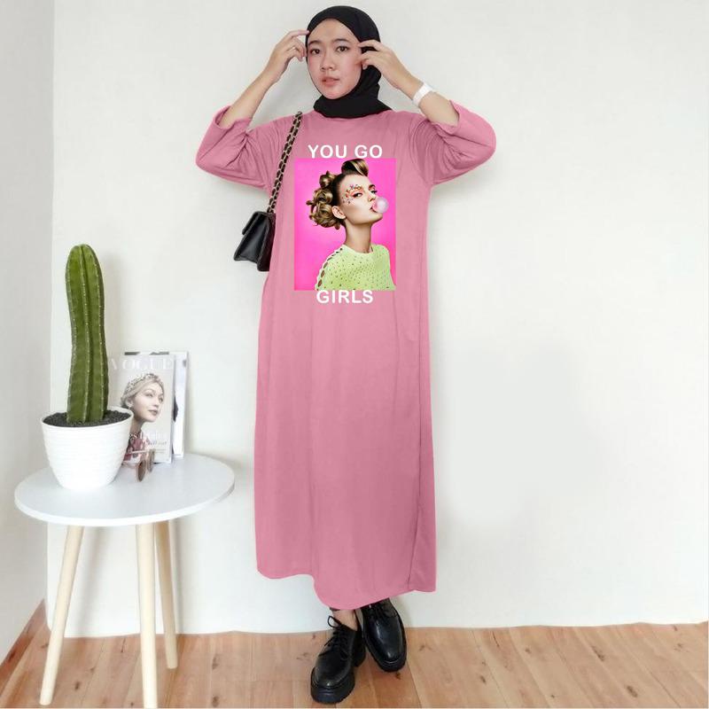 BAJU DRESS OVERSIZE BASIC DTF  YOU GO / OVERSIZE TUNIK PREMIUM DIGITAL PRINT