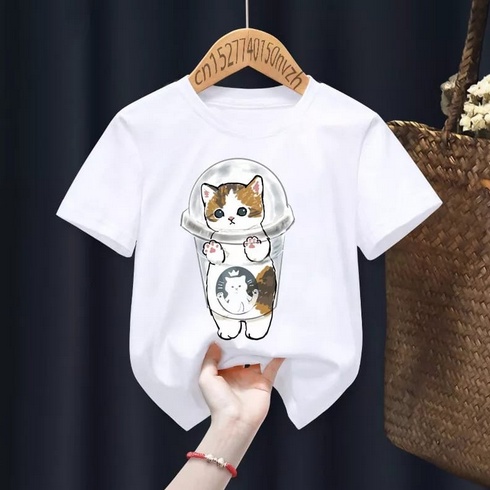 Jeco fashion Tshirt anak Printing BUBBLE CAT