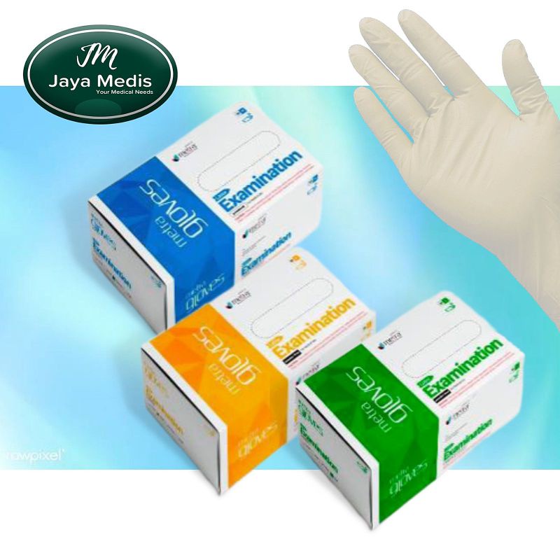 Sarung Tangan Latex Examination Powder Free - Metra Gloves 100 Pcs