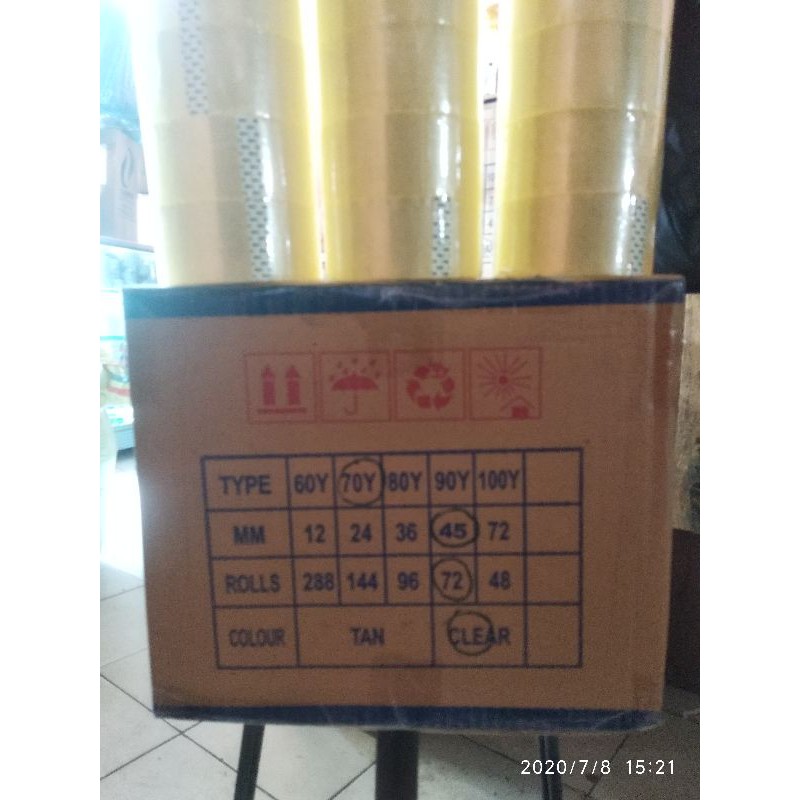 

Lakban startape bening 45mm×70yard 1dus isi 72pcs