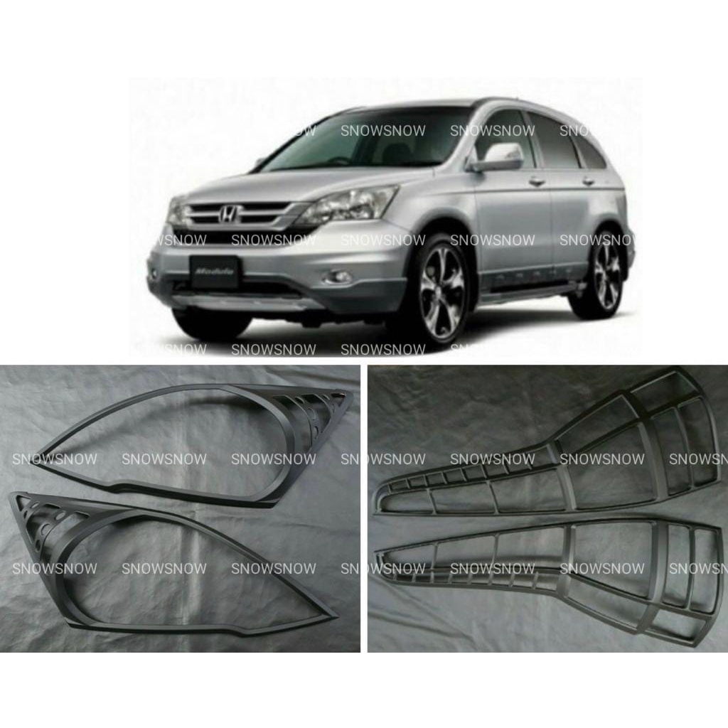 Paket Garnish Lampu Depan Belakang Grand All New CRV 2007 2011 Hitam Chrome