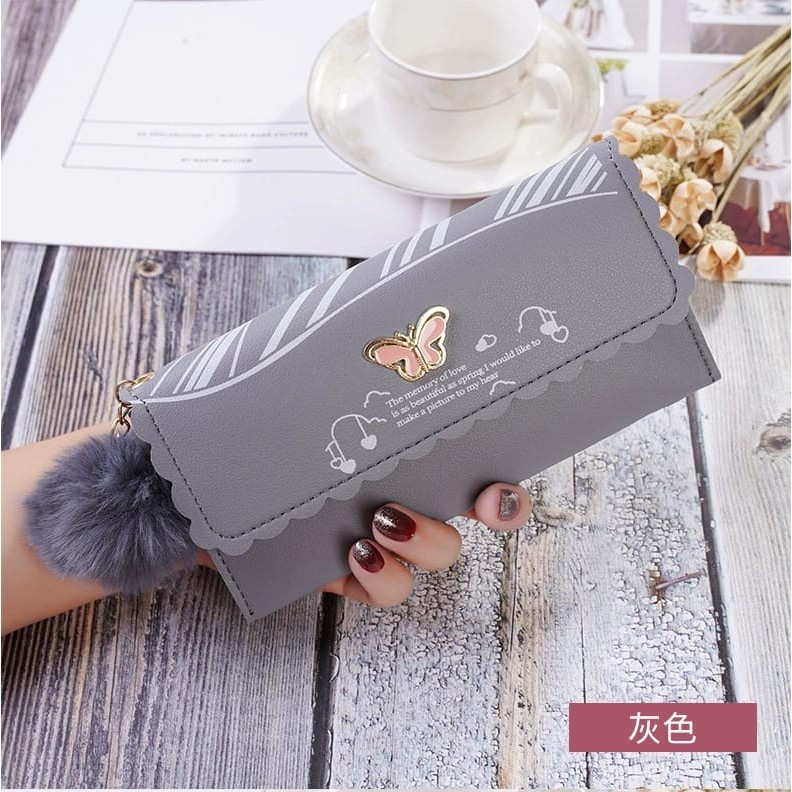 Alibaba1688 Dompet Wanita Panjang Free Pom-Pom Import