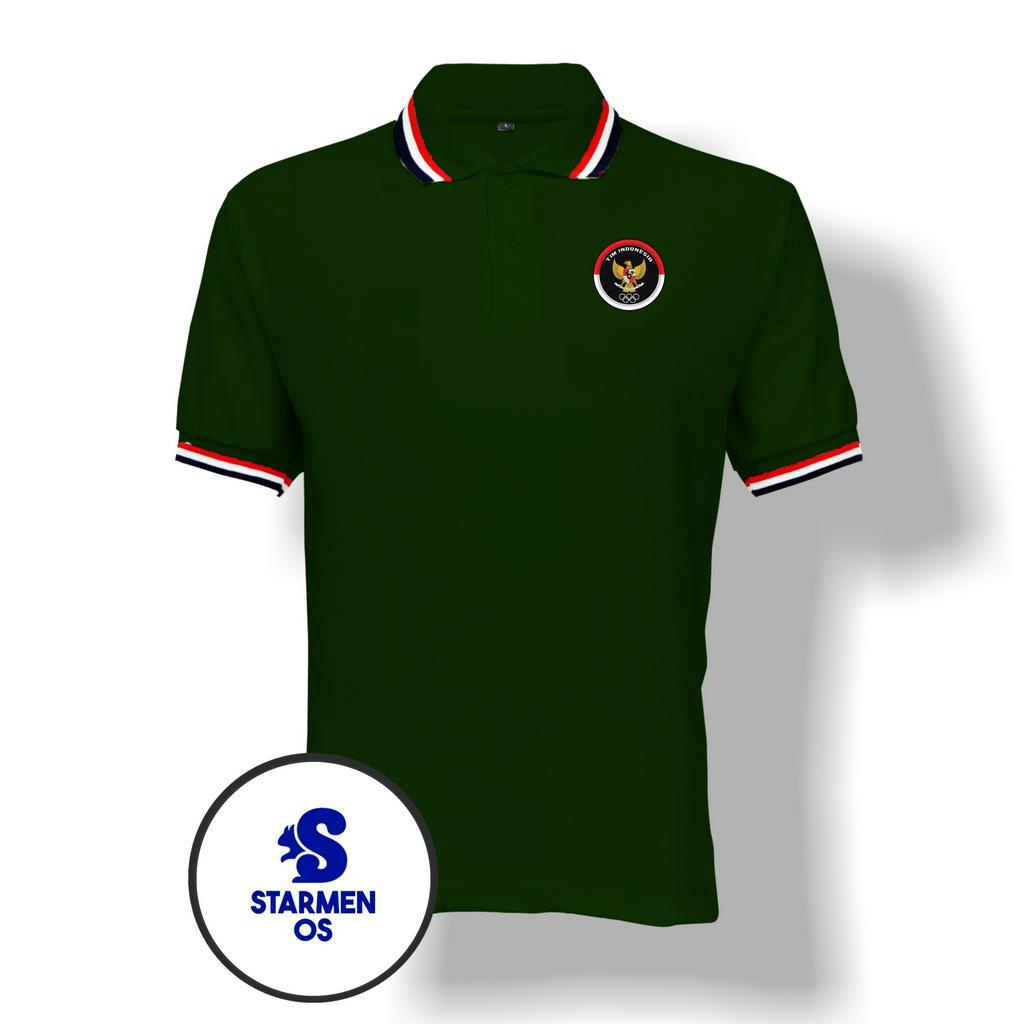 Kaos Wangki Polo T-Shirt Pria Kerah 3 List Logo GARUDA TIM INDONESIA SEA GAMES 2023 B