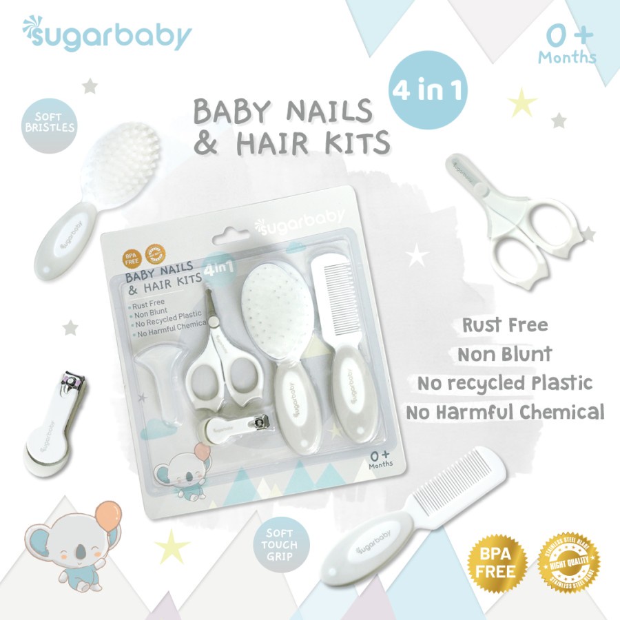 Sugar Baby 4in1 Baby Nail &amp; Hair Kits - Set Gunting Kuku Bayi