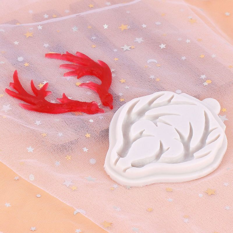 Glitter Large Antlers Resin Silicone Mold Cake Fondant Molds Dessert Pastry Decor Chocolate Gumpaste Sugarcraft Baking Tools