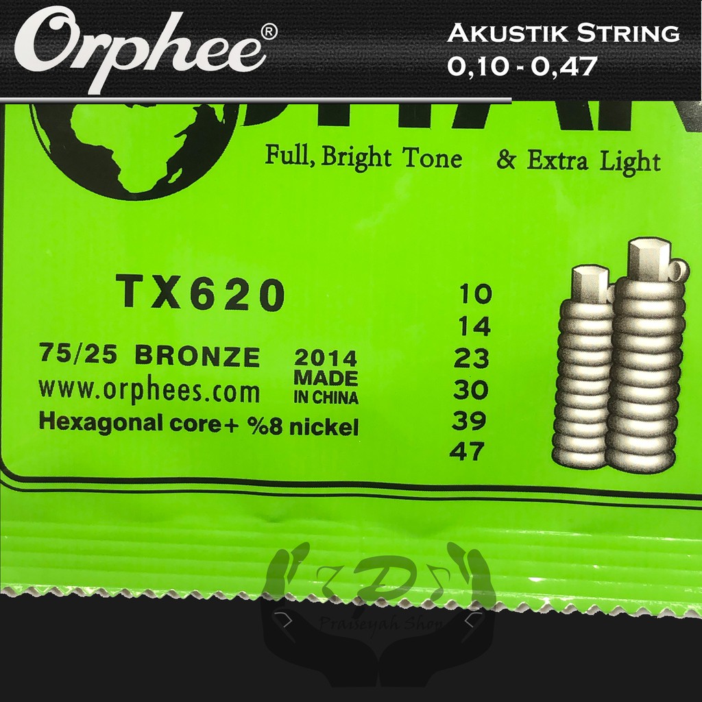 Senar Gitar Akustik String 0,10 Orphee TX 620 Original TX620 Set