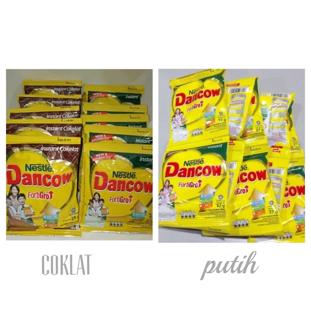 

(COD) Dancow Susu Bubuk Instant FortiGro 10 Sachet PUTIH & COKLAT