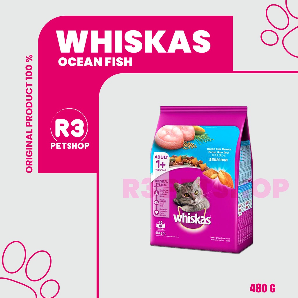 Makanan kucing kering premium WHISKAS Adult 480gr ALL VARIAN - Catfood premium