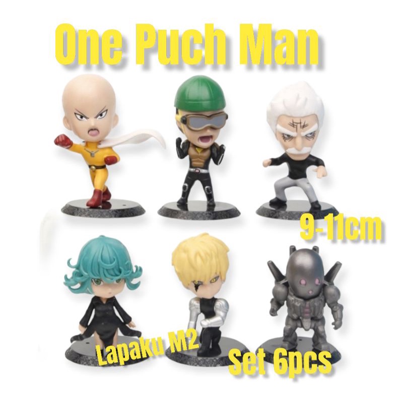Figure One puch man Saitama set isi 6 pcs/Topper Mainan
