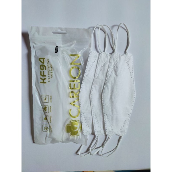 MASKER CAREION/MASKER KF 94/ MASKER KOREA KHUSUS HITAM PUTIH/ MASKER KF94 CAREION