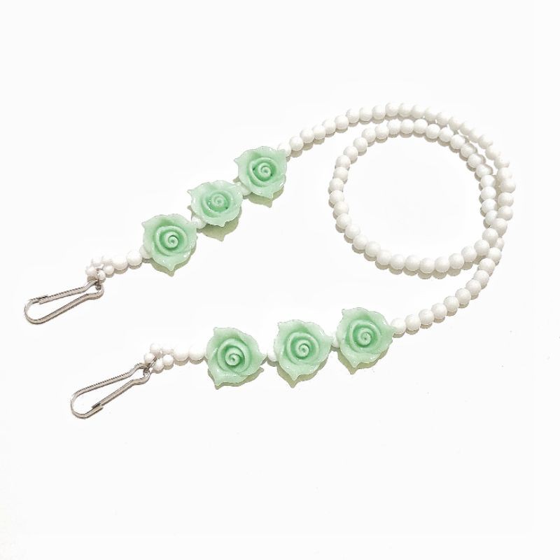 Kalung Gantungan Masker Strap Mask Hanging Pastel Rose Flower Beads Series Bunga Mawar Necklace Mote