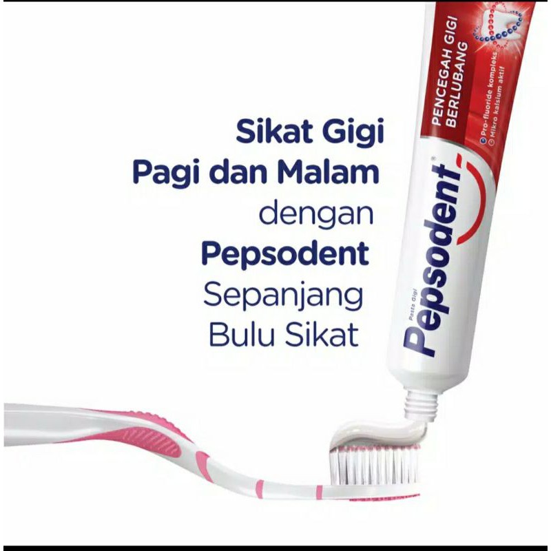 Pepsodent Pencegah Gigi Berlubang Pasta Gigi Pepsodent 225 gram gratis sikat gigi