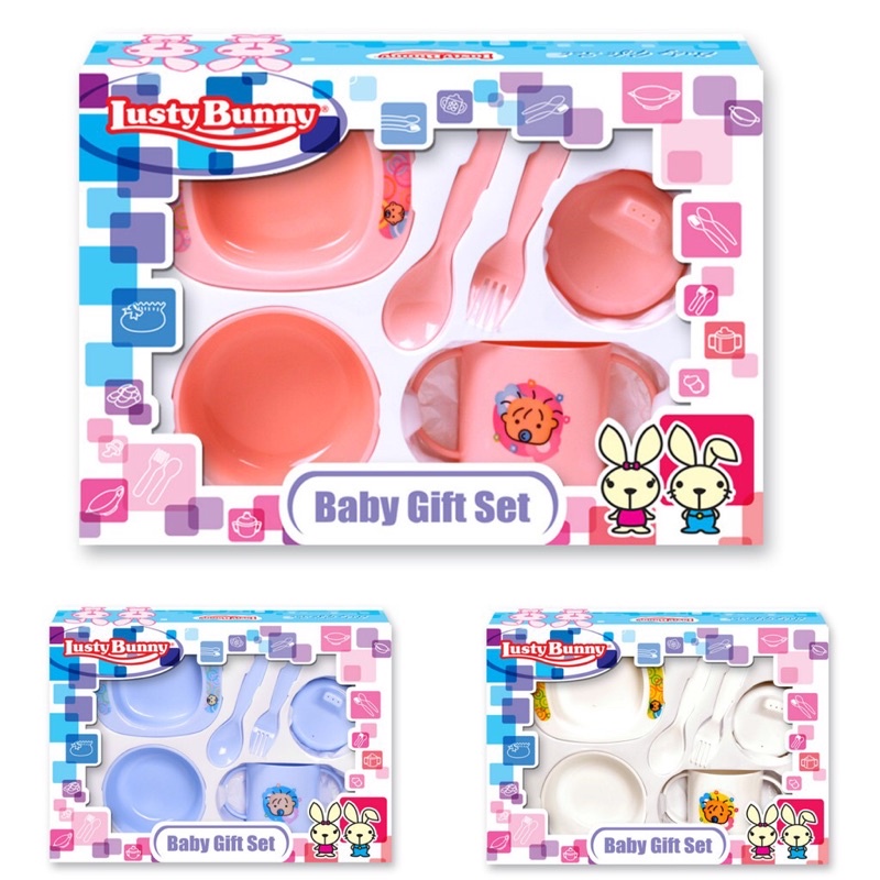 LUSTY BUNNY FEEDING SET/ BABY SET/ KADO BAYI / KADO LAHIRAN