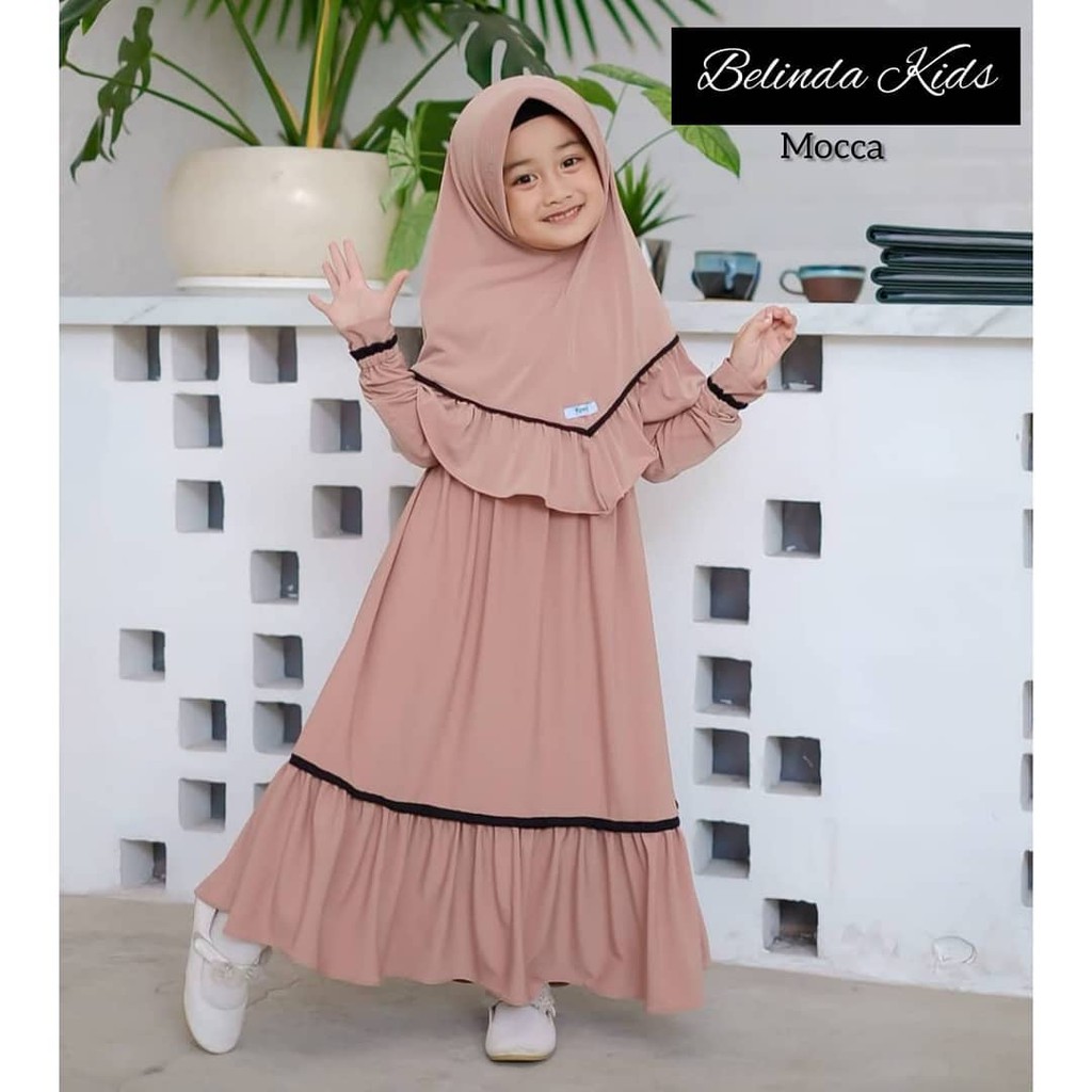 BELINDA SYARI KIDS KF 9 - 10 TAHUN BAHAN MOSSCRAPE DAPAT GAMIS + HIJAB Gamis Anak Perempuan Baju Anak Perempuan Terbaru 2021 Modern Gamis Anak Tanggung Gamis Anak Renda BEST SELLER