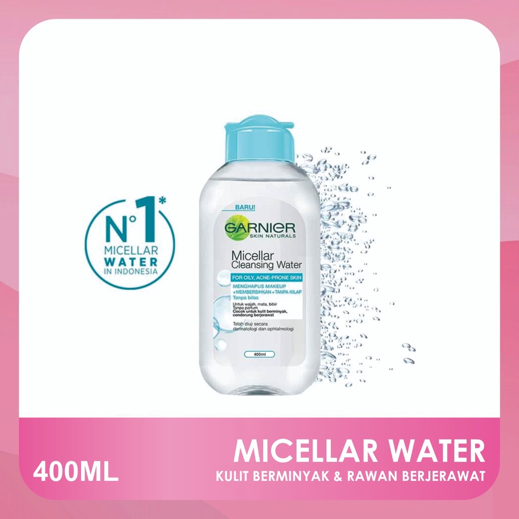 Garnier Micellar Water Pink Blue Yellow Oil infuseed BPOM RESMI /125ml/50ml//400ml (Grosir)